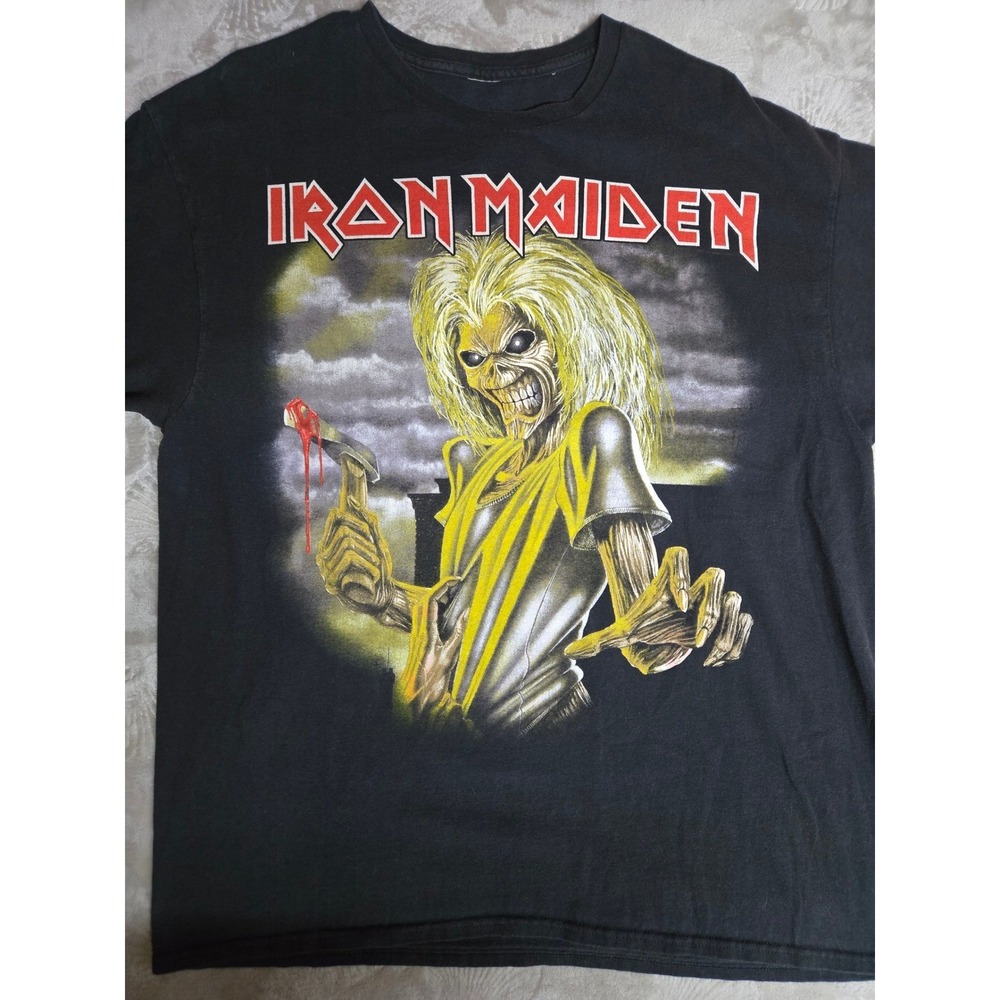 Iron Maiden Killers Graphic T-Shirt Black Heavy Metal Band Tee Eddie Axe Large